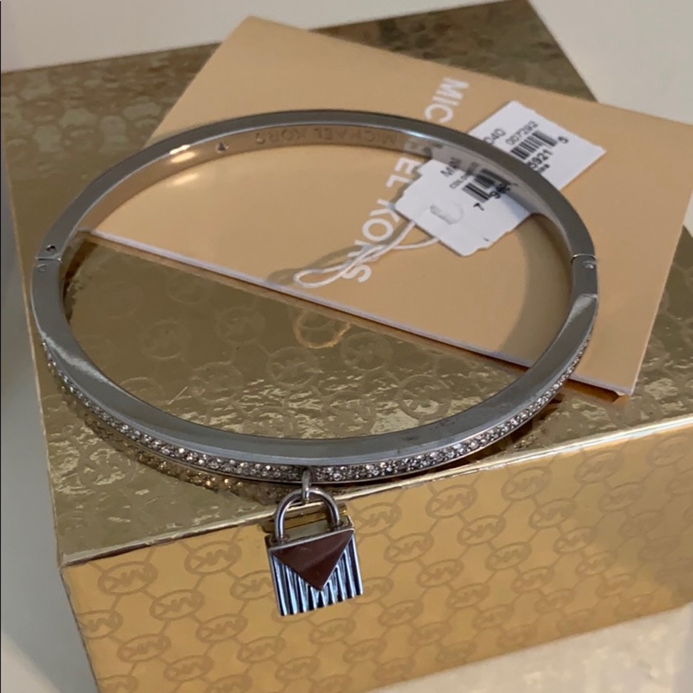 NWT Michael Kors Silver Pave Hinge Bracelet